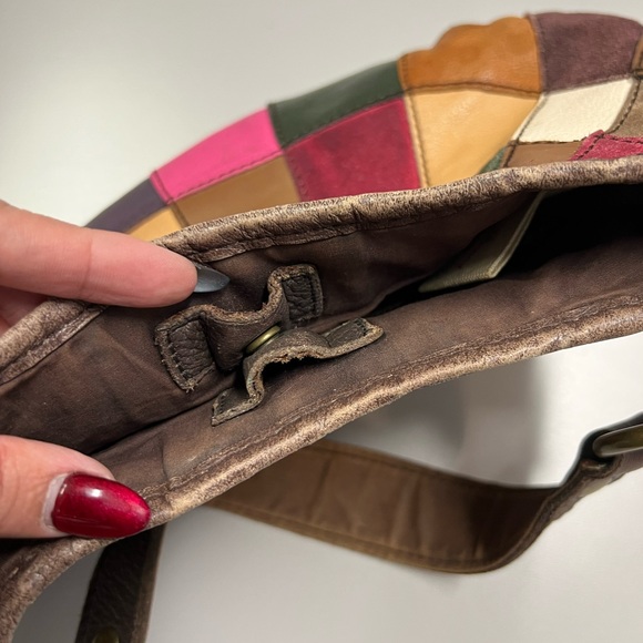 Lucky Brand Leather Patchwork Shoulder Hobo Bag - Picture 6 of 16